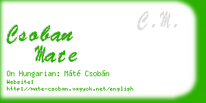 csoban mate business card