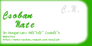 csoban mate business card